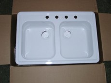 ALAPE Double bowl kitchen sink 33x22