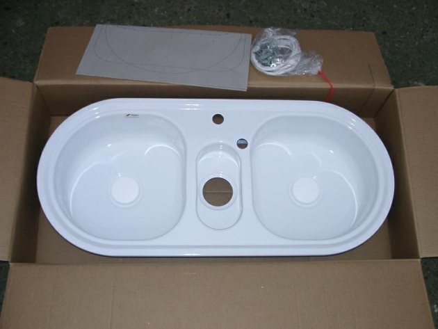 ALAPE Doppelbecken-Spüle 126 WEISS 105x48 cm