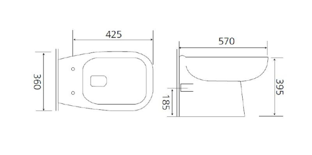 Aqva Zone Plus eckig Stand-WC 011910100 WEISS