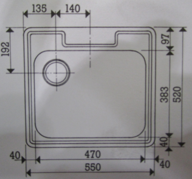 FRANKE-BELINOX Spüle / Spülbecken HELL-GRAU 55 x 52 cm