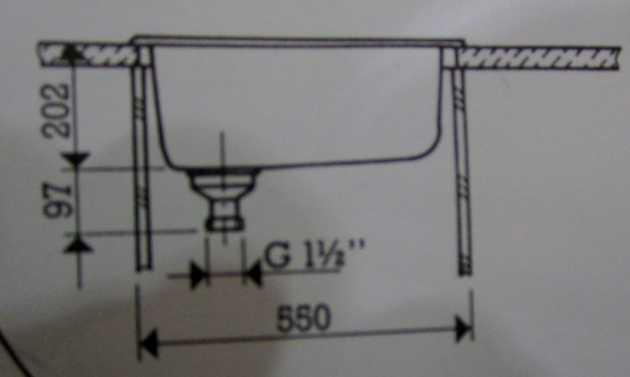 FRANKE-BELINOX Spüle / Spülbecken HELL-GRAU 55 x 52 cm