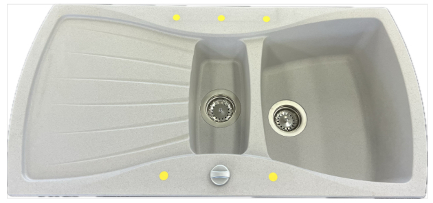 RIEBER Tenor-150 Spüle Kiesel-Grau-Granit 98 x 50 cm