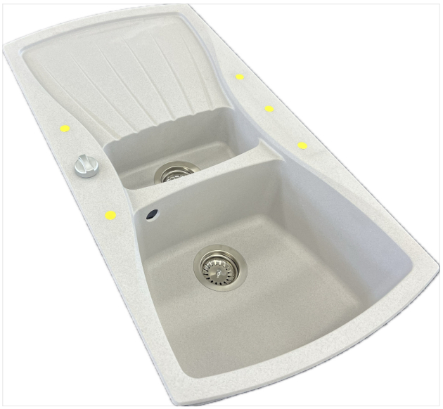 RIEBER Tenor-150 Spüle Kiesel-Grau-Granit 98 x 50 cm