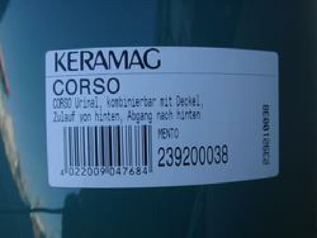 KERAMAG Urinal mit Zulauf von hinten Corso MENTO-TÜRKIS