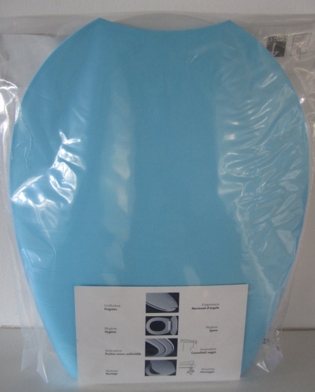 O.W.O. WC-Sitz Toilettensitz WC-Brille WC-Deckel Hell-Blau/Weiss