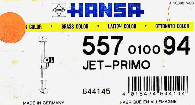 HANSA Brausestange / Duschstange 90 cm EDELMESSING