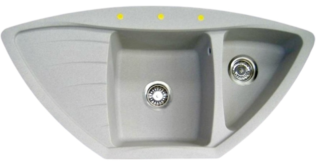 RIEBER Tenor C150 EL Eck-Spüle Kiesel-Grau-Granit 104,5x50 cm