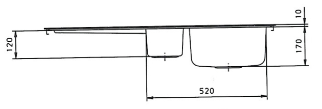 SUTER Ideal IS100 flächenbündige Spüle 100x50 cm EDELSTAHL B-L