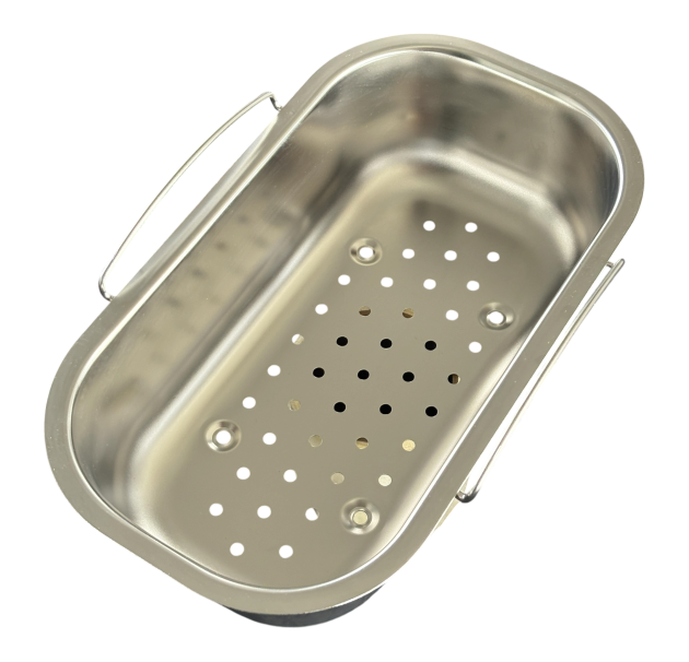 SUTER Resteschale für D3, D3U, I16U, IL100, IS100 u. OC-100 Edelstahl Abtropfschale Siebschale gelocht Spülbeckeneinsatz