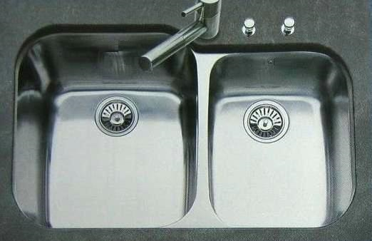 SUTER D8U Edelstahl Doppelbecken Unterbau-Spüle 82 x 48 x 25 cm 8