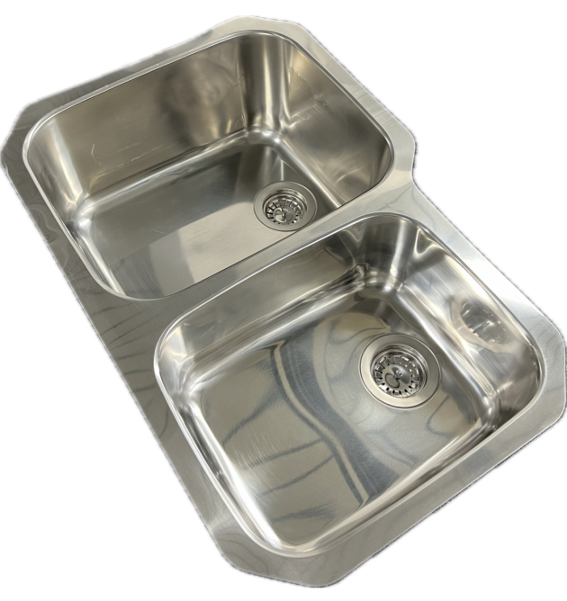 SUTER D8U Edelstahl Doppelbecken Unterbau-Spüle 82 x 48 x 25 cm 8