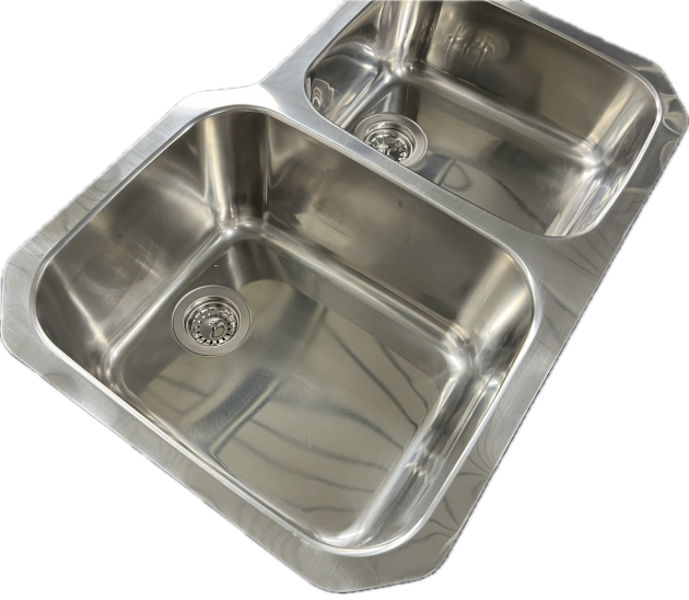 SUTER D8U Edelstahl Doppelbecken Unterbau-Spüle 82 x 48 x 25 cm 8