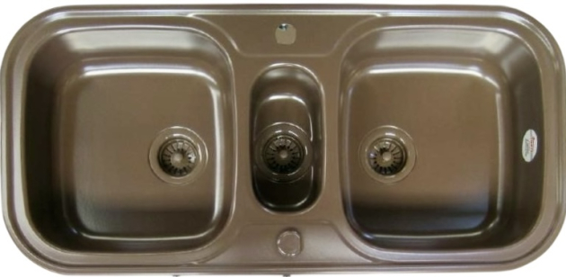 TEKA Prinz 2 Doppelbecken-Spüle Braun-matt 100 x 48 cm