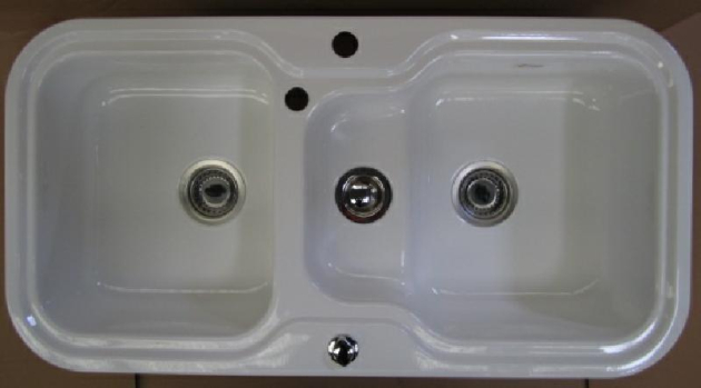 ALAPE Doppelbecken-Spüle 138 WEISS 97x50,5 cm