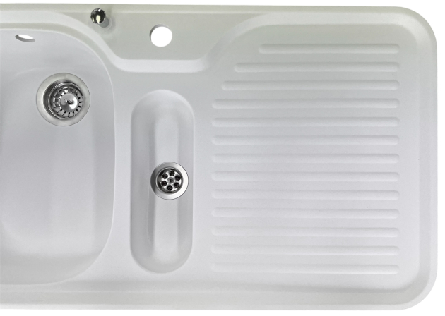 SUTER C-90 flächenbündige Spüle 89 x 49 cm Alpina-Weiss-Granit B-L