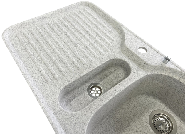 SUTER C-90 flächenbündige Spüle 89 x 49 cm Montana-Grau-Granit B-R
