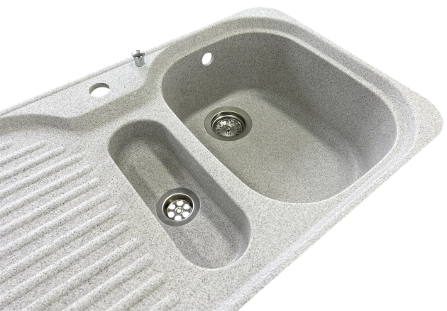 SUTER C-90 flächenbündige Spüle 89 x 49 cm Montana-Grau-Granit B-R