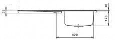 SUTER stainless steel sink 90 x 50 cm B-L