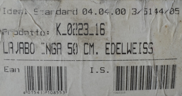 IDEAL STANDARD Inga Handwaschbecken Waschtisch EDELWEISS 50 x 38 cm