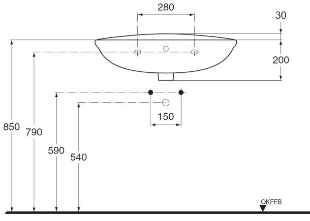 IDEAL STANDARD San Remo Waschbecken Waschtisch BAHAMABEIGE 70 x 54 cm