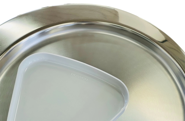 BLANCO Rondo Rundes Abtropfbecken Rund Abtropffläche Abtropf Tropfmulde EDELSTAHL 45 cm Links