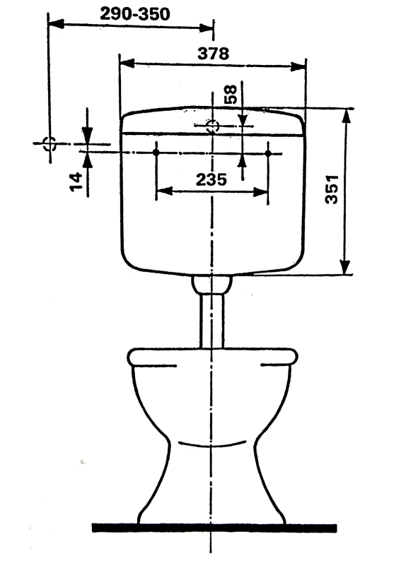 SANIT Universal Spülkasten 936 CALYPSO-TÜRKIS Toilettenspülung Kastenspüler Klospülung Toilettenspüler 6L