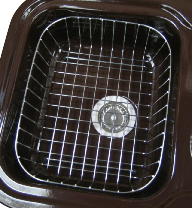 ALAPE Doppelbecken-Spüle 138 MOCCA-BRAUN 97x50,5 cm Doppelbeckenspüle, Küchenspüle Braun, Mocca Braune Spüle