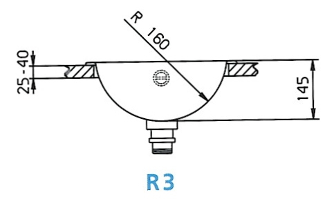 SUTER Ronda Einbau-Waschbecken EDELSTAHL HOCHGLANZ 37,5 cm