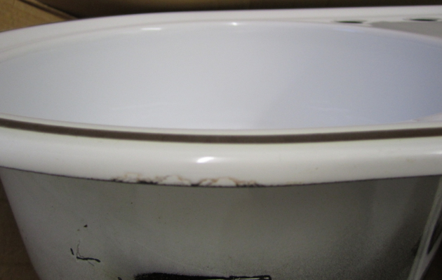 ALAPE Doppelbecken-Spüle 119 WEISS m. Contur in Mocca 92x47,5 cm