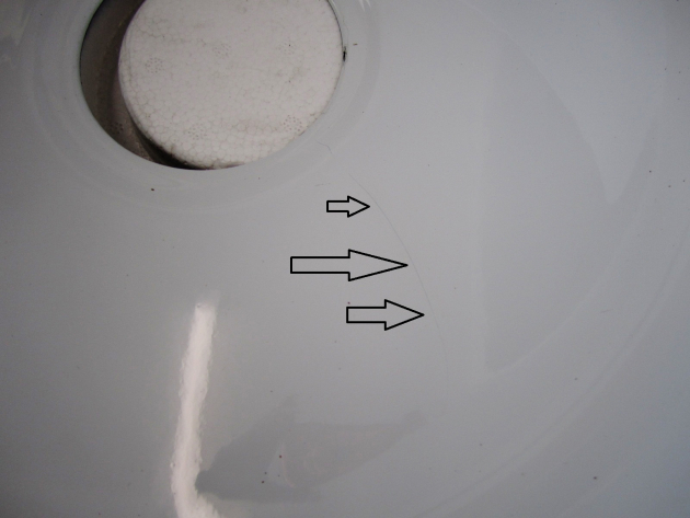 ALAPE Doppelbecken-Spüle 119 WEISS m. Contur in Mocca 92x47,5 cm