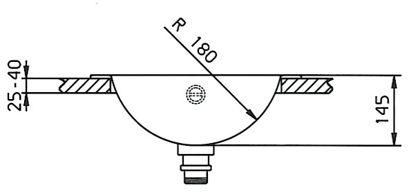 SUTER Ronda Einbau-Waschbecken EDELSTAHL HOCHGLANZ 44 cm