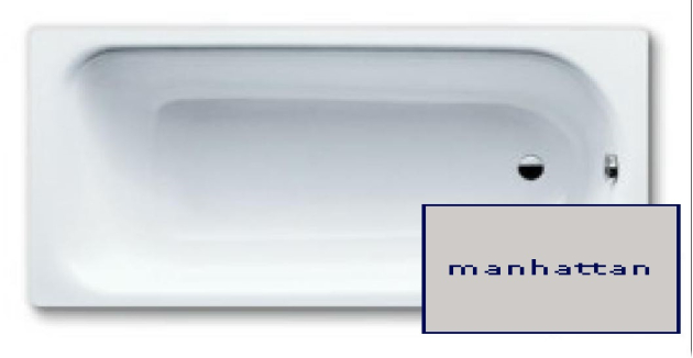 BETTEFORM Badewanne 160 x 70 cm Antirutsch MANHATTAN GRAU