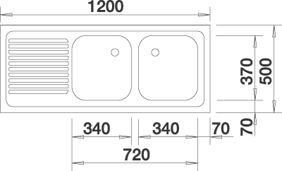 BLANCO Auflage-Spüle Doppelbecken ZS 120x50 cm Edelstahl B-L Küchenspüle Spülbecken 2 Becken