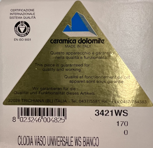 CERAMICA DOLOMITE Clodia Stand-WC WEISS