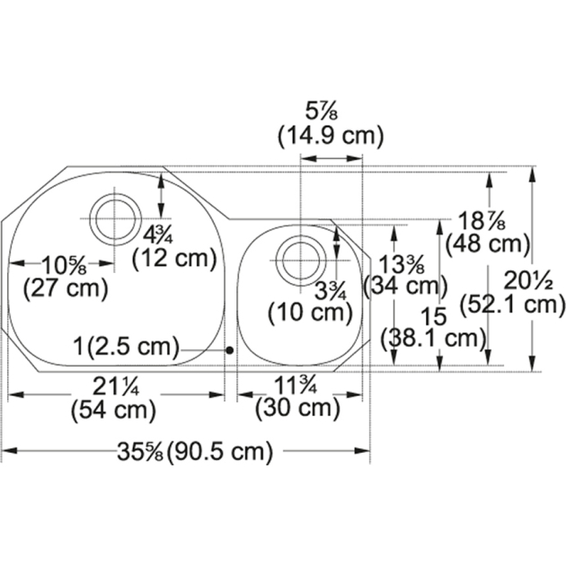 FRANKE Prestige PRX120 Unterbau-Spüle Edelstahl 90,5x52 cm 35 5/8x20 1/2