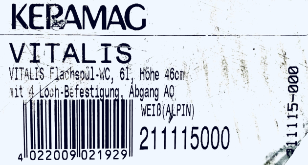 KERAMAG Vitalis erhöhtes Behinderten-WC Abfluss Boden AO 46 cm Weiss Behindertentoilette