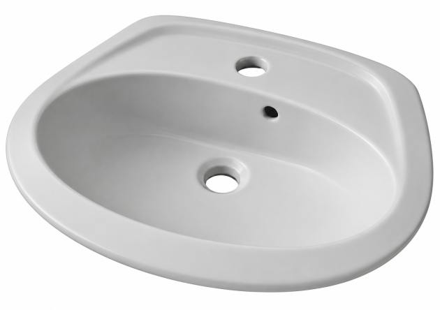 NOVO-BOCH Waschbecken 51 x 35 cm Manhattangrau – Handwaschbecken Waschtisch Keramik mit Hahnloch und Überlauf Manhattan Grau