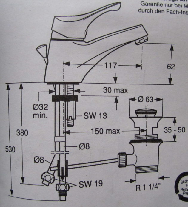 IDEAL STANDARD Ceramix Waschbeckenarmatur CHROM Niederdruck
