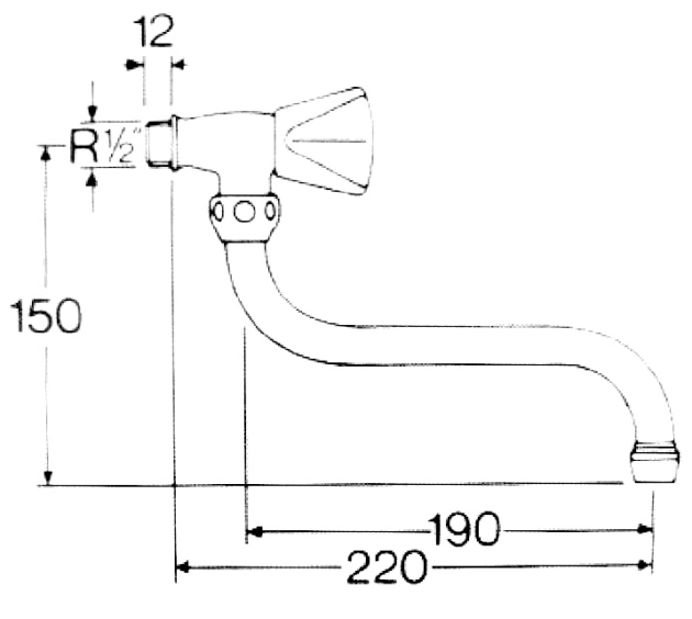 HANSA ROKAL Kaltwasserhahn Wand-Schwenkventil Zapfhahn Wandventil Auslaufventil Kaltwasserarmatur Küchenarmatur mit schwenkbarem Auslauf Chrom