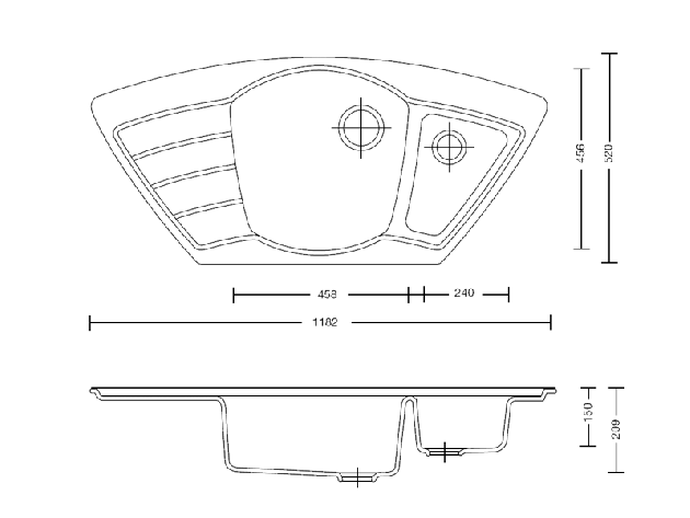 SCHOCK Symphony C-150 Eck-Spüle Alaska-Weiss