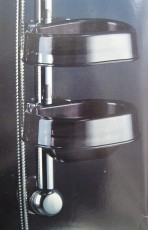 Trevi Deluxe Shampoobehälter Kunststoff-Schale Ablage Grau transparent