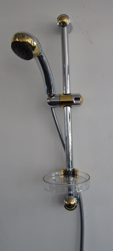 Supreme Brausekombination Brausestange Handbrause Duschkopf Chrom Gold