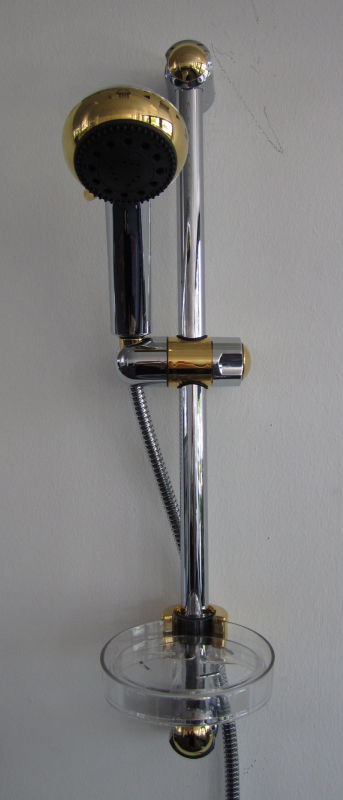 Supreme Brausekombination Brausestange Handbrause Duschkopf Chrom Gold