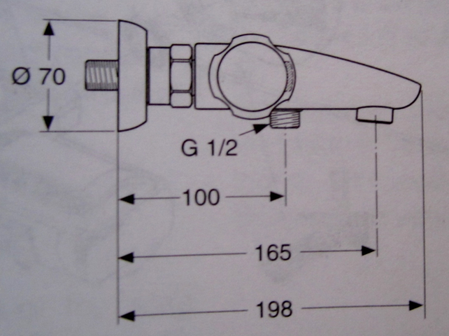 IDEAL STANDARD Thermostat Duscharmatur Ceratop CHROM EDELMESSING