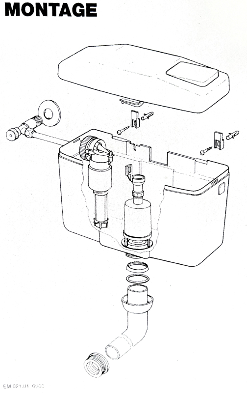 SANIT Brillant 926 Spülkasten Bahamabeige Beige Aufputzspülkasten Start-Stop 6–9L Aufputz Toilettenspülung Kastenspüler Klospülung