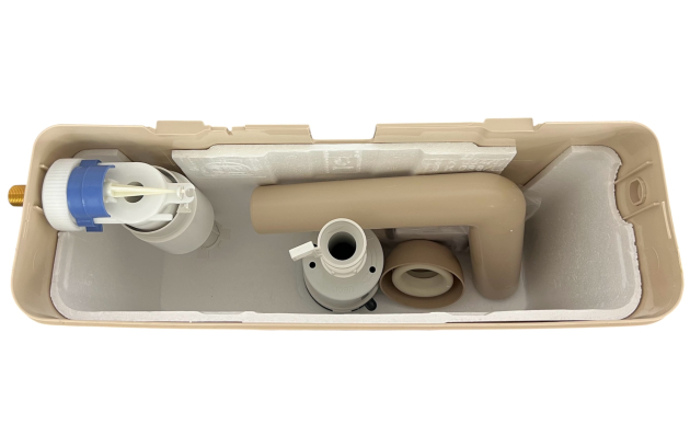 SANIT Brillant 926 Spülkasten Bahamabeige Beige Aufputzspülkasten Start-Stop 6–9L Aufputz Toilettenspülung Kastenspüler Klospülung