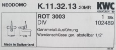 KWC Neodomo Auslauf Wandarmatur Küchenarmatur Schweizer Anschlüsse ROT