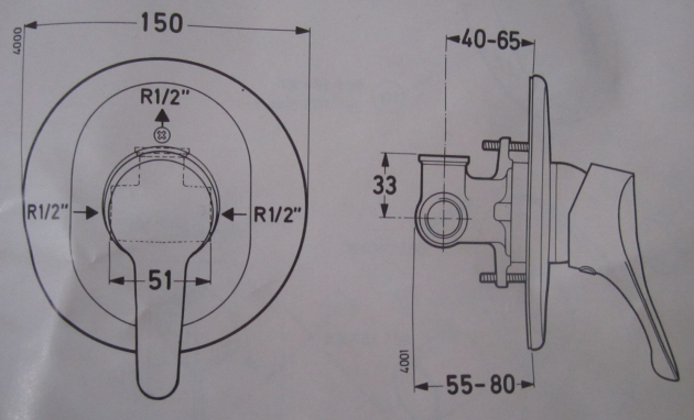 Ceramix No.1 Unterputz-Armatur Duscharmatur Brausebatterie Edelmessing
