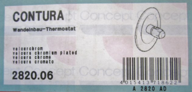 Bausatz 2 - Contura Oberteile Unterputz Thermostat Velourchrom