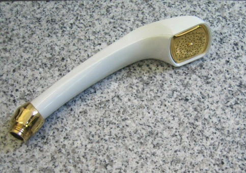 Damixa Handbrause Duschkopf Brausekopf Kopfbrause Weiss / Gold
